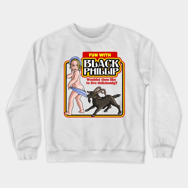 Fun with Black Phillip Witchcraft art for beginners Crewneck Sweatshirt by Juandamurai